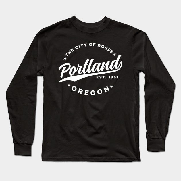 Vintage Portland Oregon City of Roses Retro USA Long Sleeve T-Shirt by DetourShirts